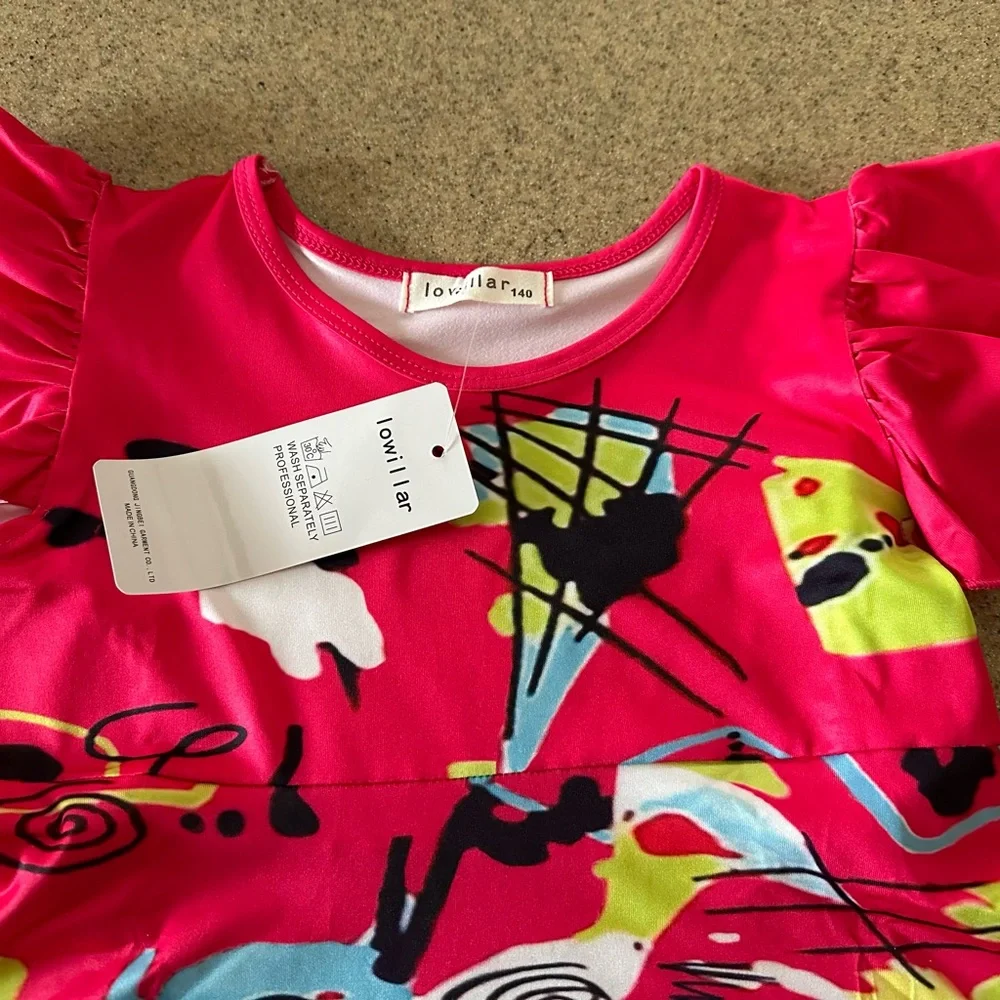 I owil lar Girls Pull On Multi Color Printed Size 140/9-10 US BNWT - Picture 4 of 4